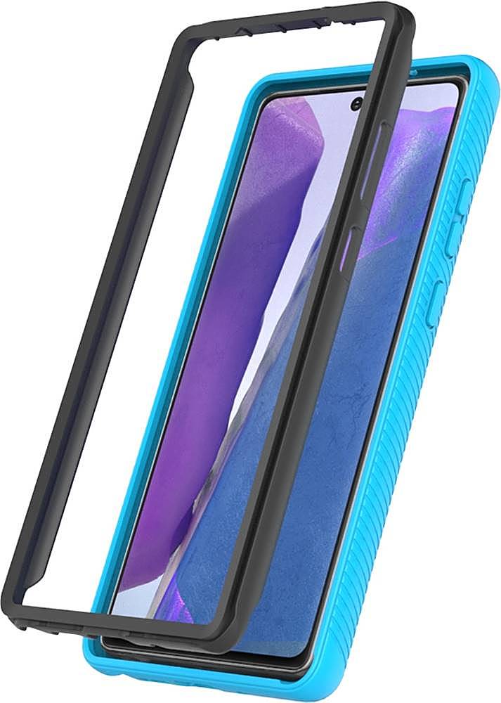 Alt View 13. SaharaCase - GRIP Series Carrying Case for Samsung Galaxy Note20 5G - Aqua/Clear.