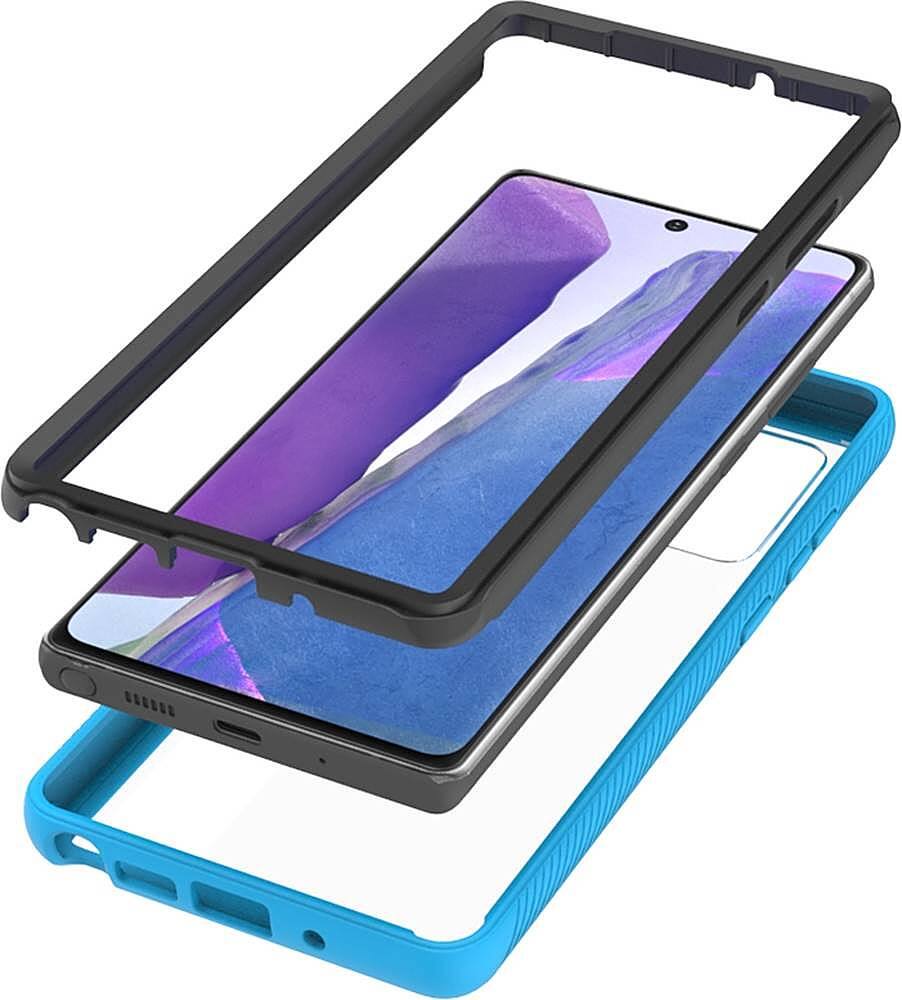 Alt View 14. SaharaCase - GRIP Series Carrying Case for Samsung Galaxy Note20 5G - Aqua/Clear.