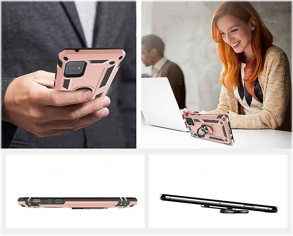 Alt View 13. SaharaCase - Military Kickstand Series Carrying Case for Samsung Galaxy A51 5G - Rose Gold.
