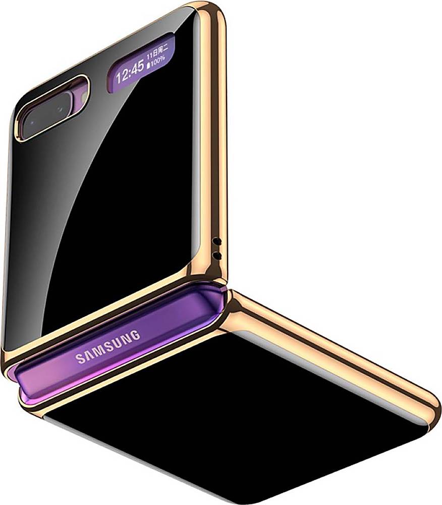 SaharaCase - Luxury Carrying Case for Samsung Galaxy Z Flip (2019) and Z Flip 5G (2020) - Black/Gold