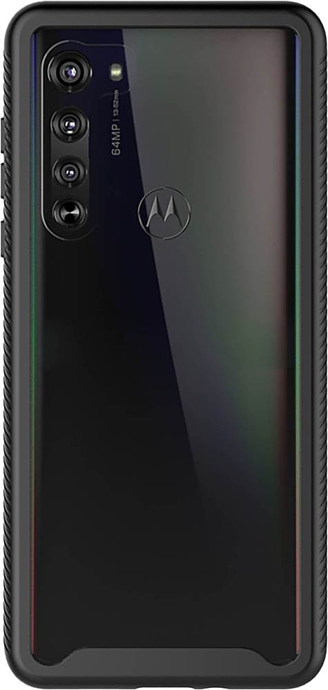 Alt View 11. SaharaCase - Grip Series Carrying Case for Motorola Moto Edge 5G - Aqua/Clear.