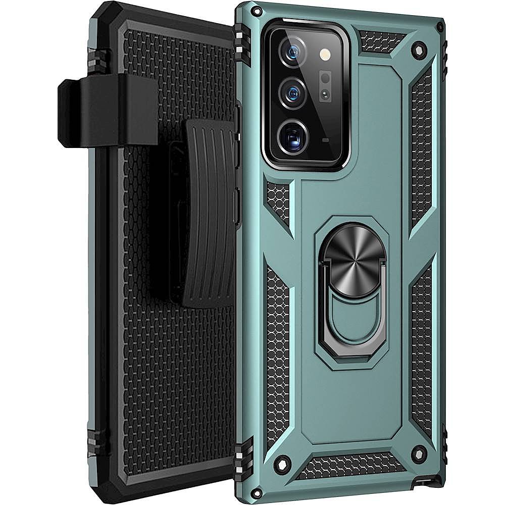 Alt View 11. SaharaCase - Military Kickstand Series Carrying Case for Samsung Galaxy Note20 Ultra - Midnight Green.