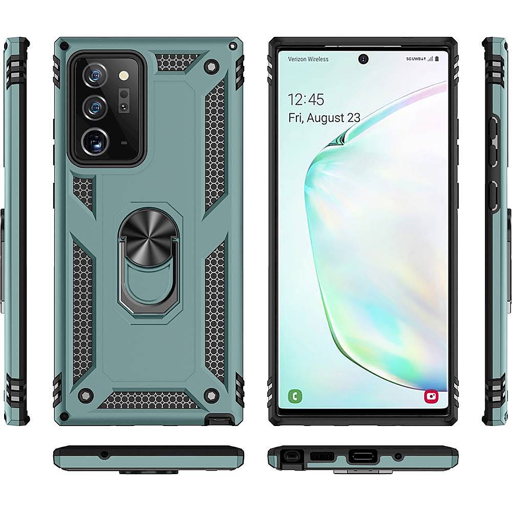 Alt View 13. SaharaCase - Military Kickstand Series Carrying Case for Samsung Galaxy Note20 Ultra - Midnight Green.