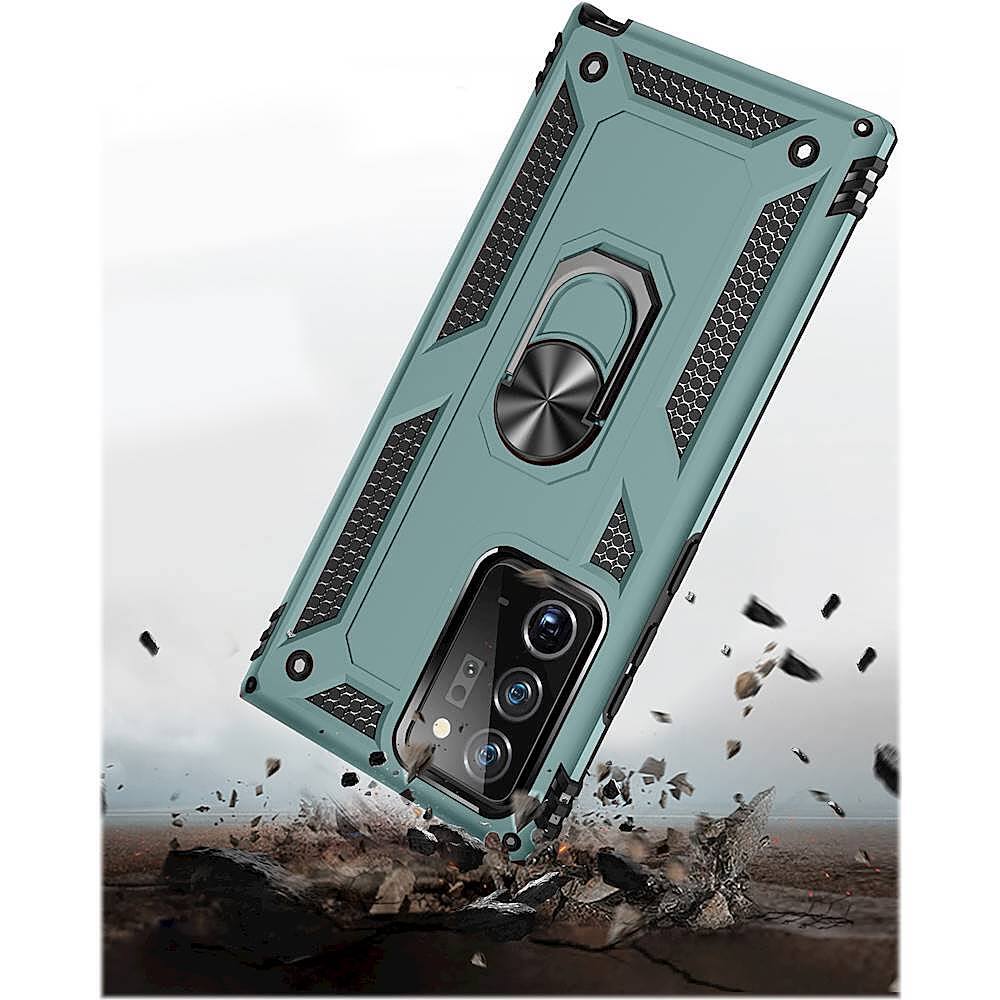 Alt View 14. SaharaCase - Military Kickstand Series Carrying Case for Samsung Galaxy Note20 Ultra - Midnight Green.