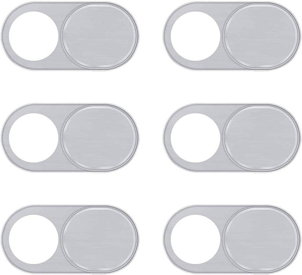 SaharaCase - Anti-Spy Privacy Camera Webcam Cover (6-Pack) - Silver - Angle_Zoom