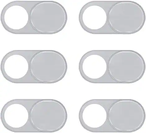 Angle. SaharaCase - Anti-Spy Privacy Camera Webcam Cover (6-Pack) - Silver.