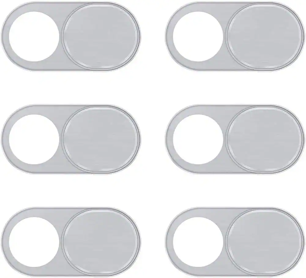 SaharaCase - Anti-Spy Privacy Camera Webcam Cover (6-Pack) - Silver