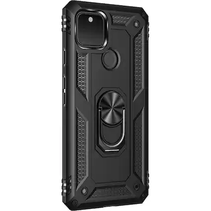Angle. SaharaCase - Military Kickstand Series Carrying Case for Google Pixel 4a 5G - Black.