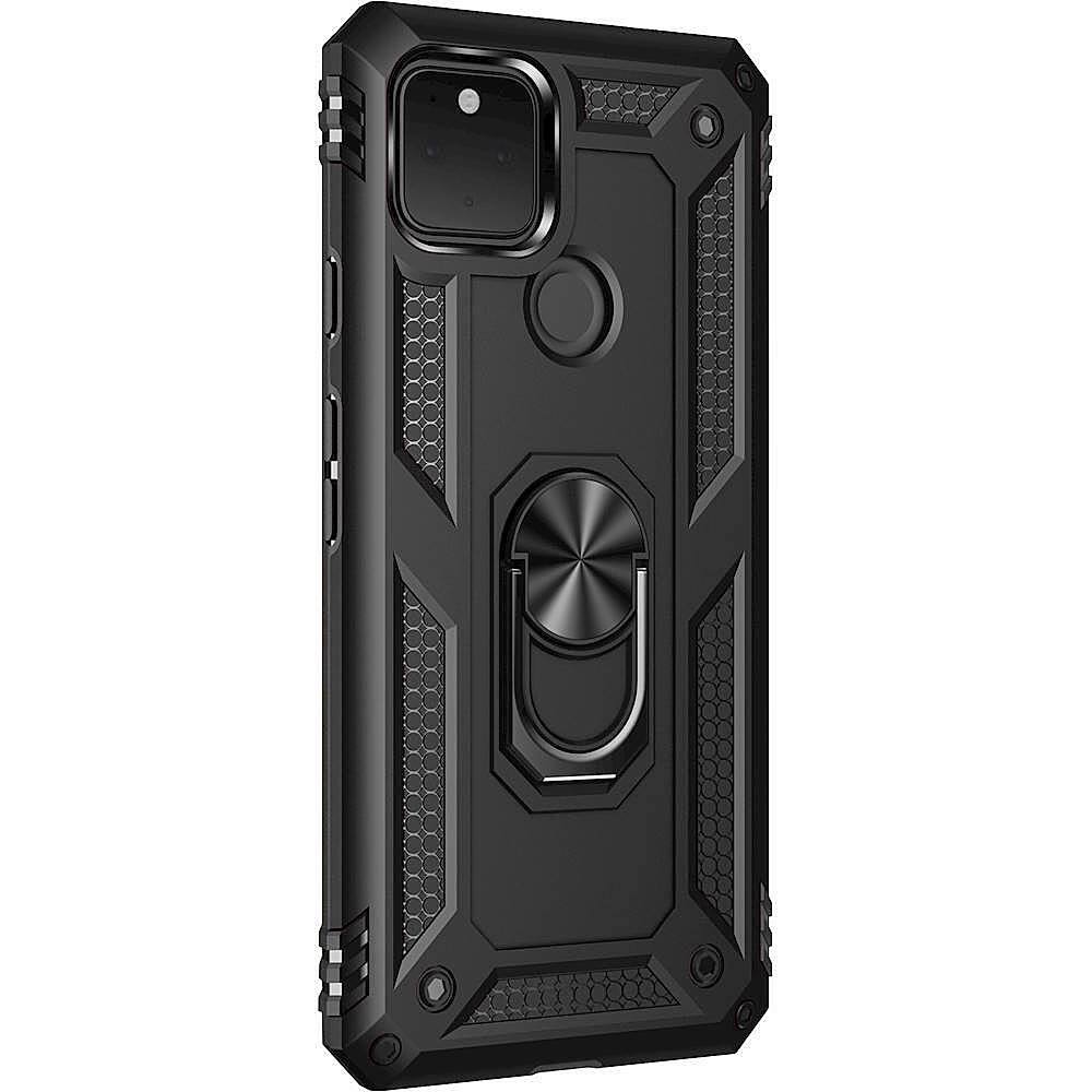 Angle. SaharaCase - Military Kickstand Series Carrying Case for Google Pixel 4a 5G - Black.