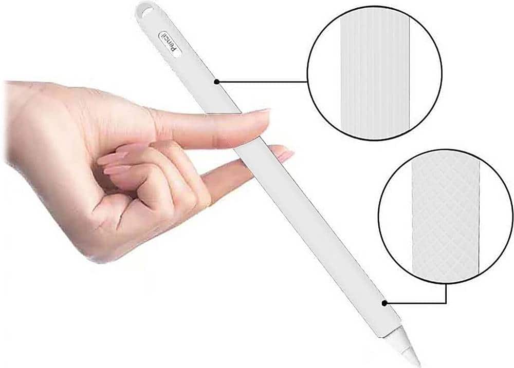 Alt View 12. SaharaCase - Silicone Grip Case for Apple Pencil (2nd Generation 2018) - White.
