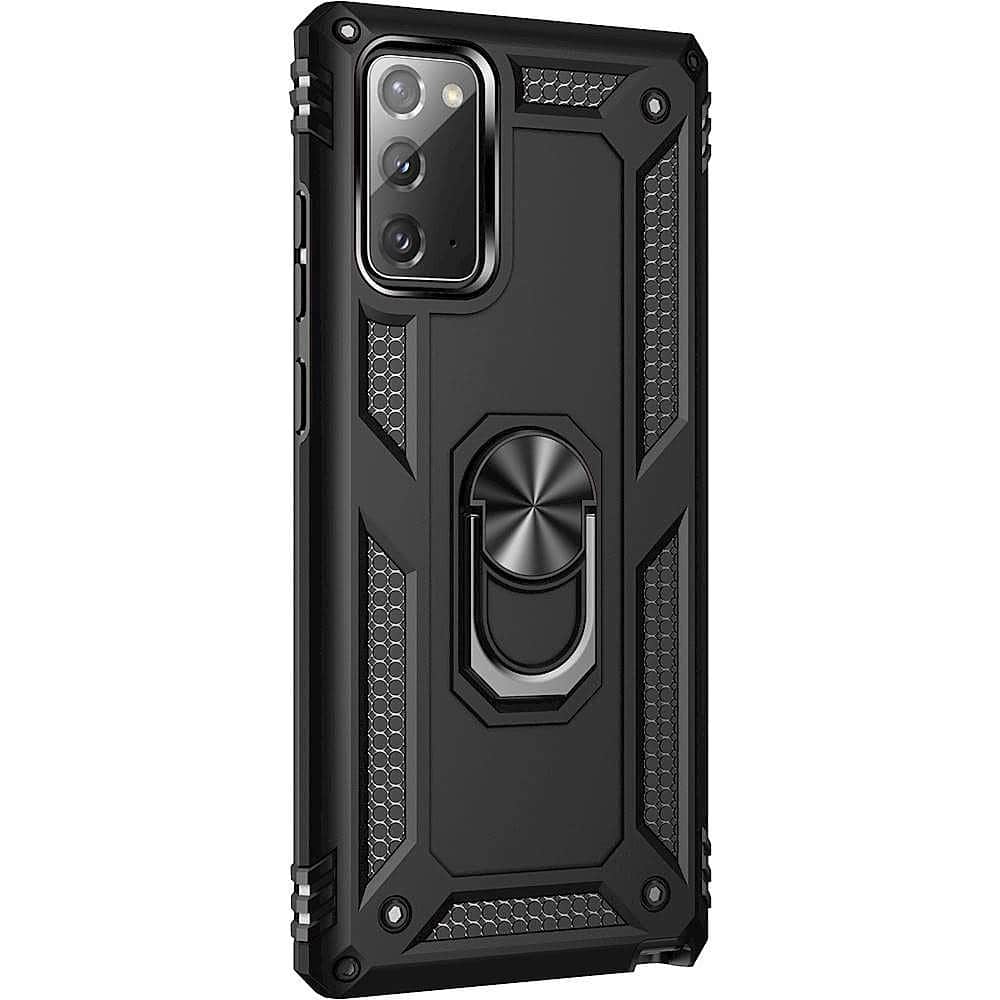 Angle. SaharaCase - Military Kickstand Series Carrying Case for Samsung Galaxy Note20 - Black.