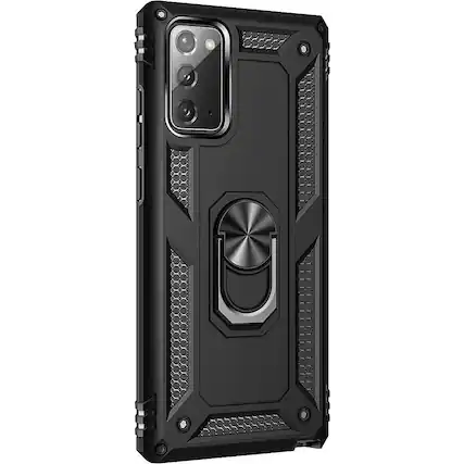 Angle. SaharaCase - Military Kickstand Series Carrying Case for Samsung Galaxy Note20 - Black.