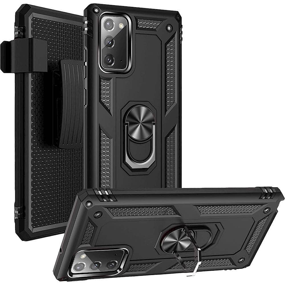 Alt View 12. SaharaCase - Military Kickstand Series Carrying Case for Samsung Galaxy Note20 - Black.
