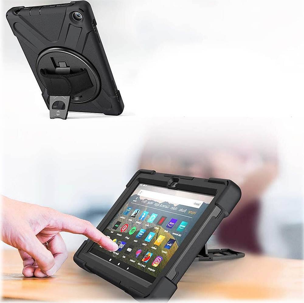 Alt View 13. SaharaCase - Protective Case for Amazon Kindle Fire HD 8 and HD 8 Plus (2022-2024) - Black.