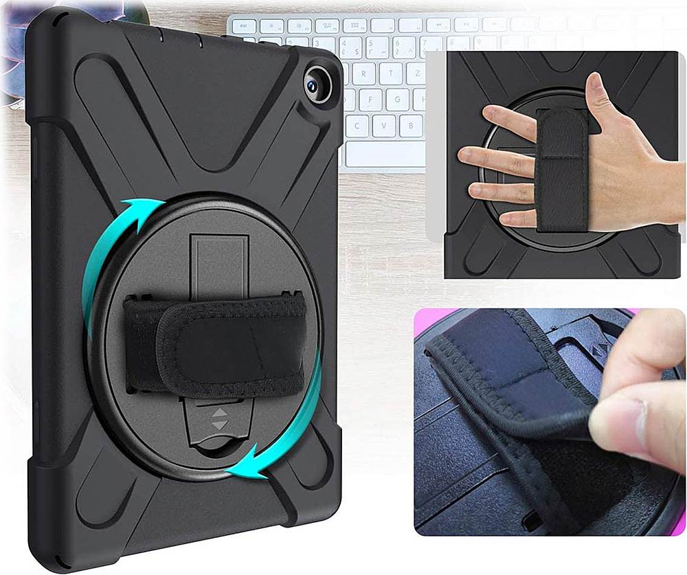 Alt View 14. SaharaCase - Protective Case for Amazon Kindle Fire HD 8 and HD 8 Plus (2022-2024) - Black.