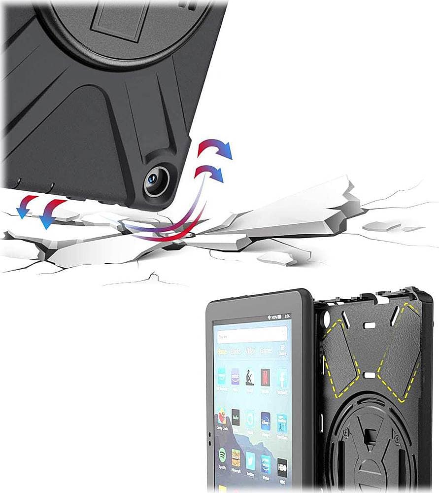 Alt View 15. SaharaCase - Protective Case for Amazon Kindle Fire HD 8 and HD 8 Plus (2022-2024) - Black.