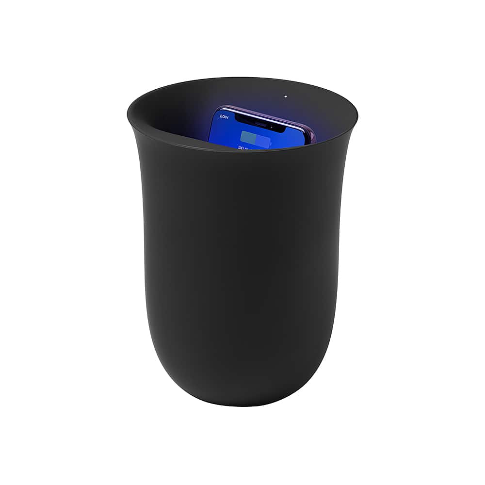 Front. LEXON - Oblio 10W Qi Certified Wireless Charger with Built In UV-Sanitizer for Smartphones - Black.