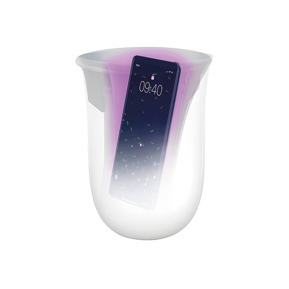 Alt View 13. LEXON - Oblio 10W Qi Certified Wireless Charger with Built In UV-Sanitizer for Smartphones - White.