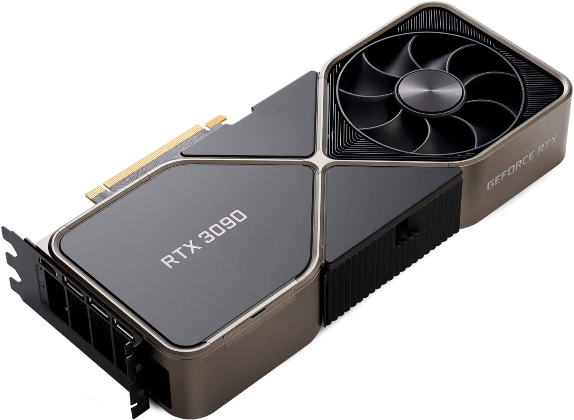 Alt View 12. NVIDIA - GeForce RTX 3090 24GB GDDR6X PCI Express 4.0 Graphics Card - Titanium and black.