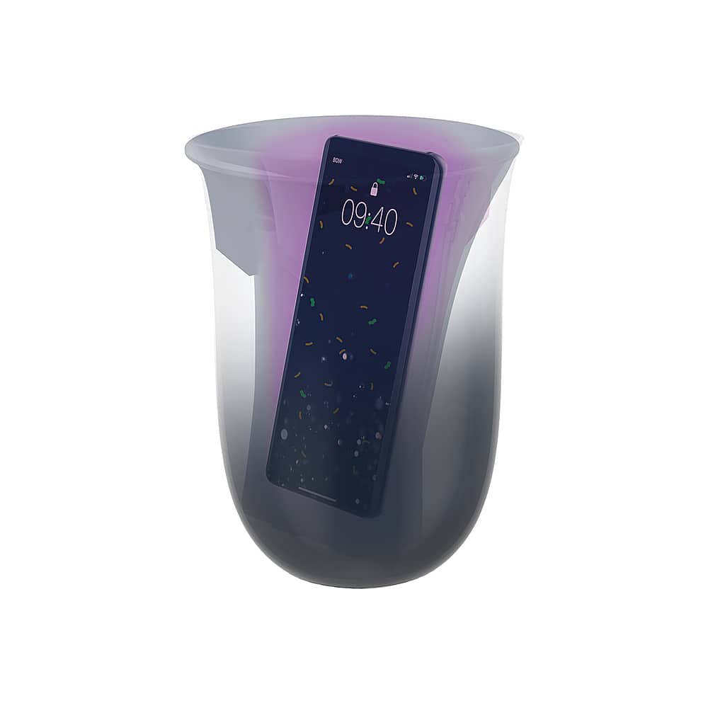 Alt View 13. LEXON - Oblio 10W Qi Certified Wireless Charger with Built In UV-Sanitizer for Smartphones - Navy Blue.