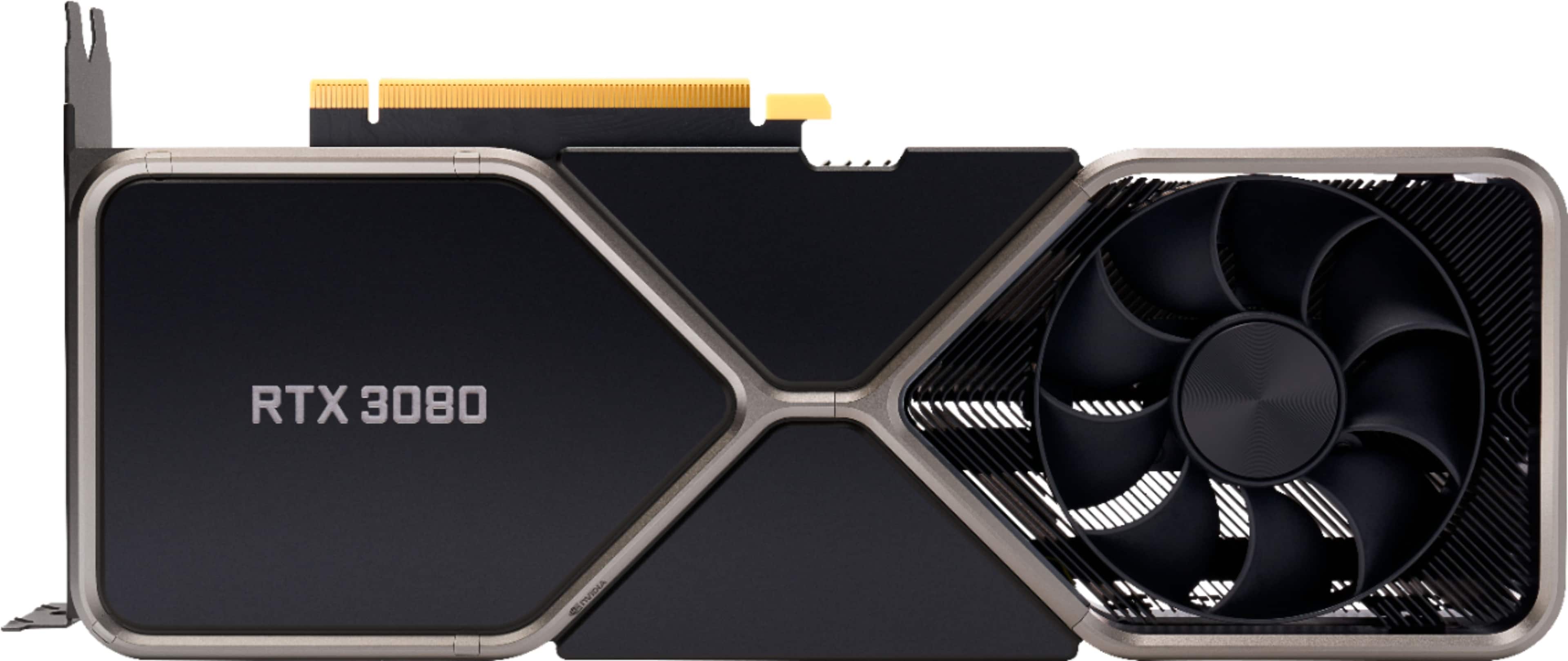 Front. NVIDIA - GeForce RTX 3080 10GB GDDR6X PCI Express 4.0 Graphics Card - Titanium and black.