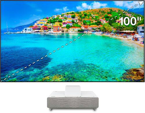 Epson - 100" EpiqVision™ Ultra LS500 Short Throw Laser Projection TV (screen included) 4K PRO-UHD, HDR, 4000 lumens-Front_Standard 