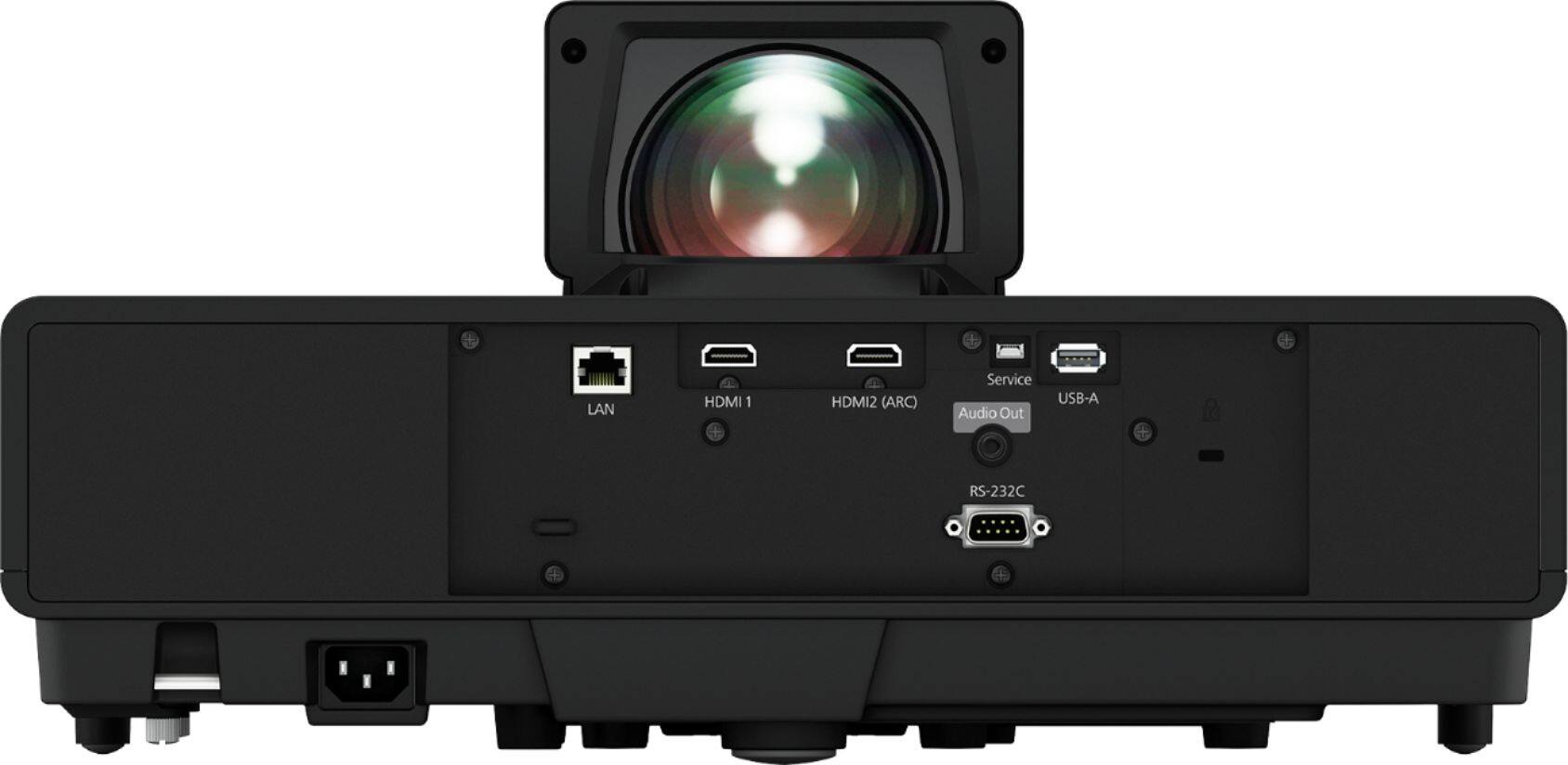 Back. Epson - 120" EpiqVision Ultra LS500 4K via Upscaling PRO-UHD Short Throw Laser Projector with HDR (screen included) - Black.