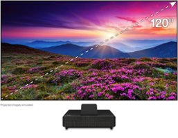 Epson - 120" EpiqVision™ Ultra LS500 Short Throw Laser Projection TV (screen included) 4K PRO-UHD, HDR, 4000 lumens - Black - Front_Zoom