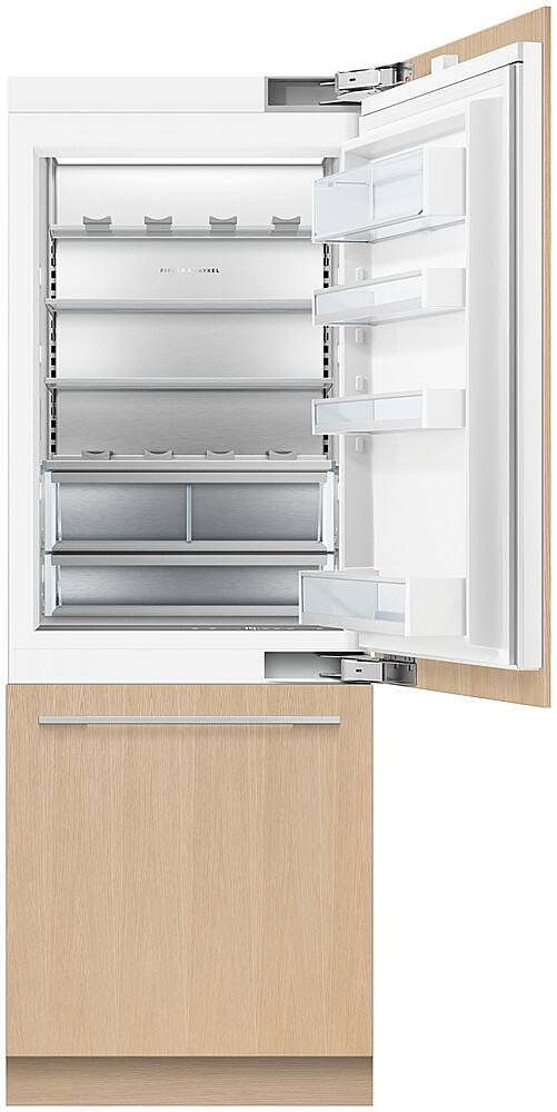 Alt View 1. Fisher & Paykel - 30in. 12.1 cu.ft. Bottom-Freezer Built-In Column Refrigerator with Stainless Interior and Internal Ice and Water - Custom Panel Ready.