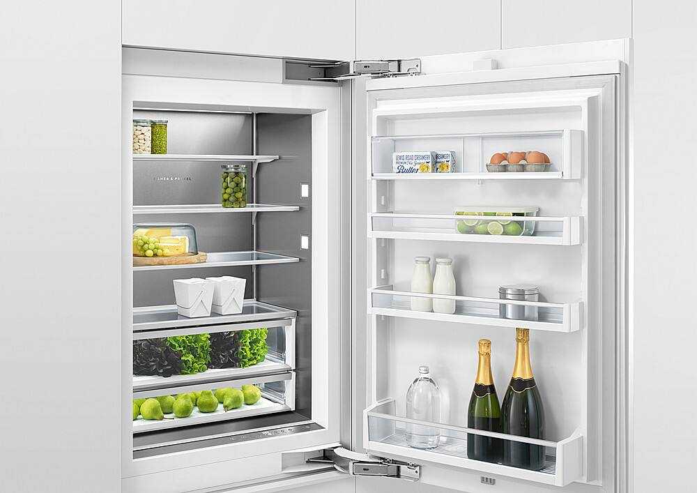 Alt View 3. Fisher & Paykel - 30in. 12.1 cu.ft. Bottom-Freezer Built-In Column Refrigerator with Stainless Interior and Internal Ice and Water - Custom Panel Ready.