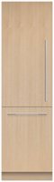 Fisher & Paykel - 24in. 12.1 cu.ft. Bottom-Freezer Built-In Column Refrigerator with Stainless Interior and Internal Ice and Water - Custom Panel Ready - Front_Zoom