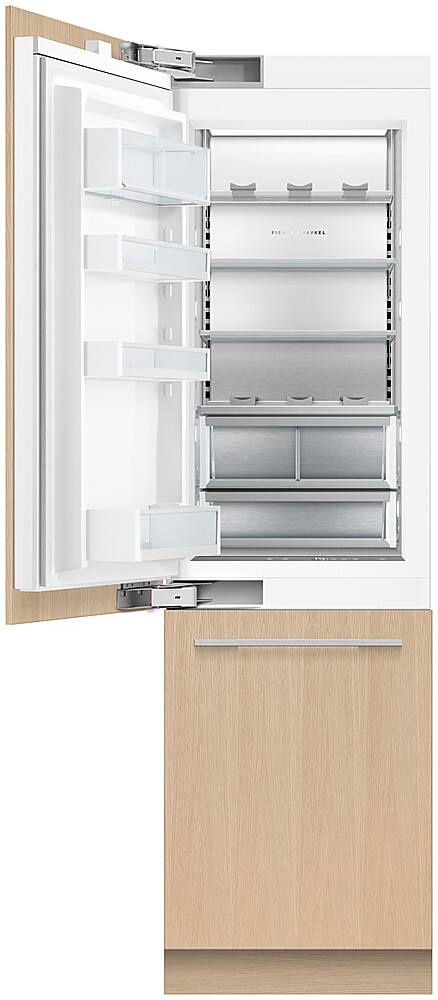 Alt View 1. Fisher & Paykel - 24in. 12.1 cu.ft. Bottom-Freezer Built-In Column Refrigerator with Stainless Interior and Internal Ice and Water - Custom Panel Ready.