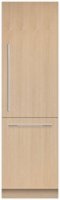 Fisher & Paykel - 24in. 12.1 cu.ft. Bottom-Freezer Built-In Column Refrigerator with White Interior and Internal Water Dispenser - Custom Panel Ready - Front_Zoom