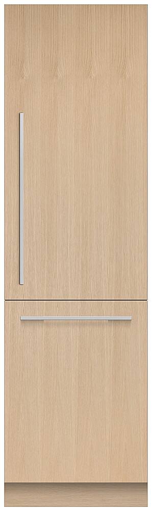 Front. Fisher & Paykel - 24in. 12.1 cu.ft. Bottom-Freezer Built-In Column Refrigerator with White Interior and Internal Water Dispenser - Custom Panel Ready.