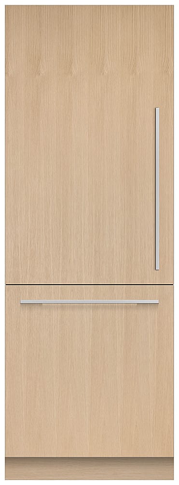 Fisher & Paykel - 30in. 12.1 cu.ft. Bottom-Freezer Built-In Column Refrigerator with Stainless Interior and Internal Ice and Water - Custom Panel Ready - Front_Zoom