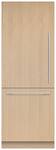 Fisher & Paykel - 30in. 12.1 cu.ft. Bottom-Freezer Built-In Column Refrigerator with Stainless Interior and Internal Ice and Water - Custom Panel Ready