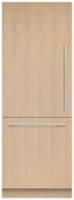 Fisher & Paykel - 30in. 12.1 cu.ft. Bottom-Freezer Built-In Column Refrigerator with Stainless Interior and Internal Ice and Water - Custom Panel Ready - Front_Zoom