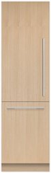 Fisher & Paykel - 24in. 12.1 cu.ft. Bottom-Freezer Built-In Column Refrigerator with White Interior and Internal Ice and Water - Custom Panel Ready - Front_Zoom