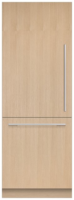 Fisher & Paykel – 30in. 12.1 cu.ft. Bottom-Freezer Built-In Column Refrigerator with White Interior and Internal Ice and Water – Panel Ready