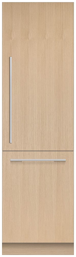 Fisher & Paykel - 24in. 12.1 cu.ft. Bottom-Freezer Built-In Column Refrigerator with Stainless Interior and Internal Ice and Water - Custom Panel Ready - Front_Zoom