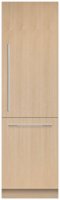 Fisher & Paykel - 24in. 12.1 cu.ft. Bottom-Freezer Built-In Column Refrigerator with Stainless Interior and Internal Ice and Water - Custom Panel Ready - Front_Zoom
