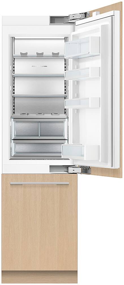 Alt View 1. Fisher & Paykel - 24in. 12.1 cu.ft. Bottom-Freezer Built-In Column Refrigerator with Stainless Interior and Internal Ice and Water - Custom Panel Ready.