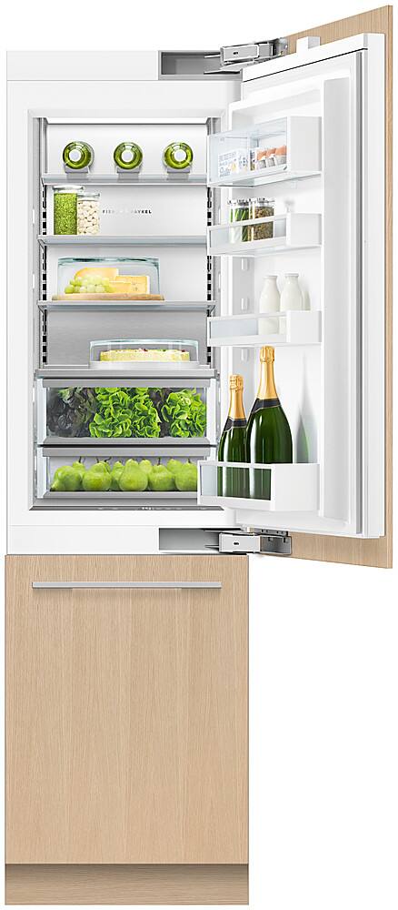 Alt View 2. Fisher & Paykel - 24in. 12.1 cu.ft. Bottom-Freezer Built-In Column Refrigerator with Stainless Interior and Internal Ice and Water - Custom Panel Ready.