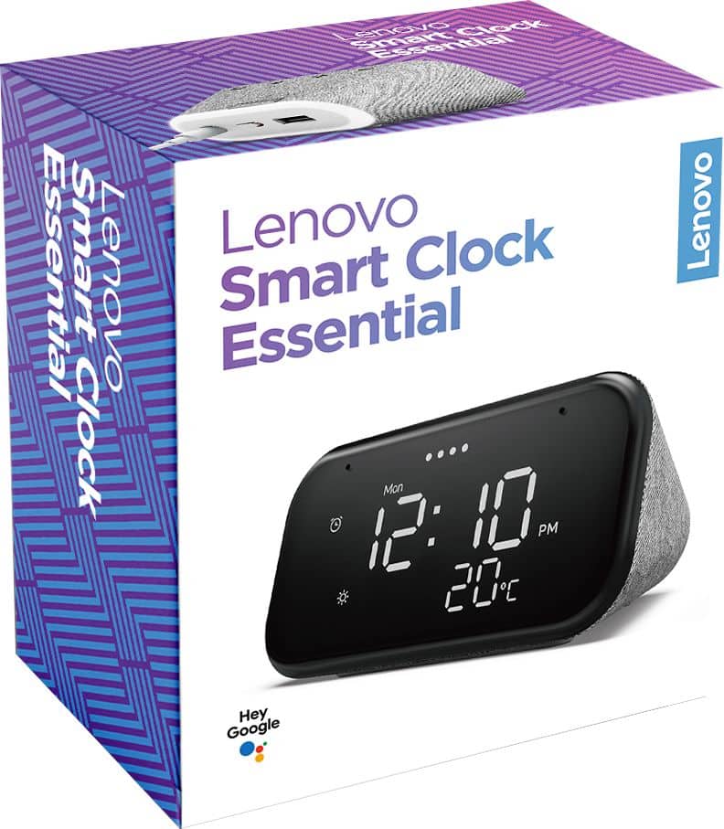 Alt View 17. Lenovo - Smart Clock Essential 4" Smart Display with Google Assistant - Soft Touch Gray.