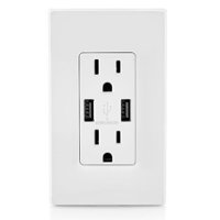 Leviton - 3.6A/18WT USB DUAL WALL CHRGER - WHITE - Front_Zoom