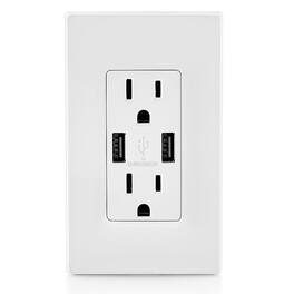 Leviton - 3.6A/18WT USB DUAL WALL CHRGER - White