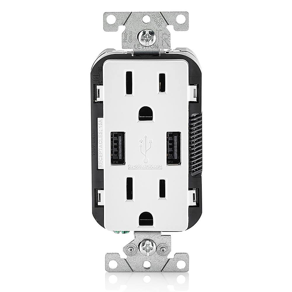 Alt View 12. Leviton - 3.6A/18WT USB DUAL WALL CHRGER - WHITE.