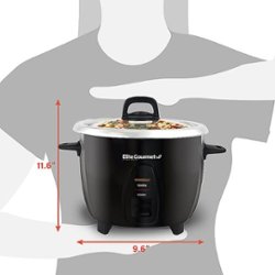Elite Gourmet - 10-Cup Rice Cooker with Stainless Steel Cooking Pot - black - Alt_View_Zoom_11