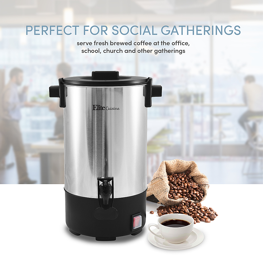 Best Buy: Elite Gourmet 30-Cup Coffee Urn Stainless Steel and Black  CCM-035FFP