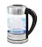 Front. Elite Gourmet - 1.7L Electric Programmable Cordless Glass Kettle - silver.